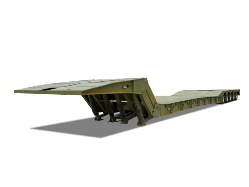 5 Axles Green Folding Gooseneck lowbed Trailer 00
