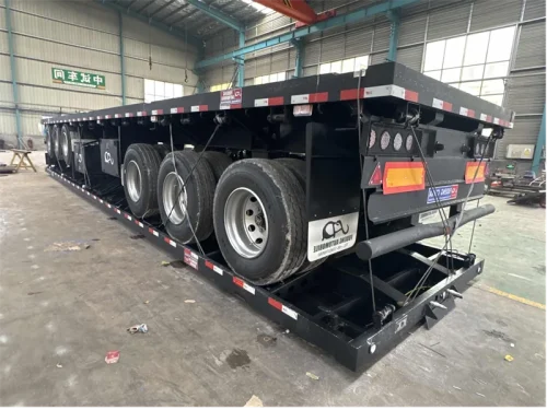 3 Axles Flatbed Trailer Shipped to Tanzania (4)